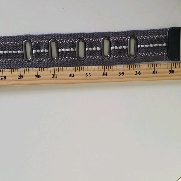 EDC by Esprit Belt For Size 4 Gray Embroidered Woven Metal Buckle Y2K VTG Boho - Picture 9 of 12